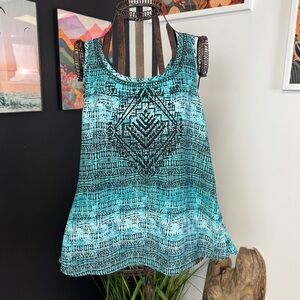 Maurice’s | embroidered tank top open back | S